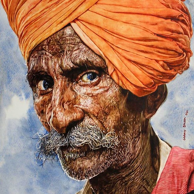 Watercolor Painting Indian by Uday Bhan
