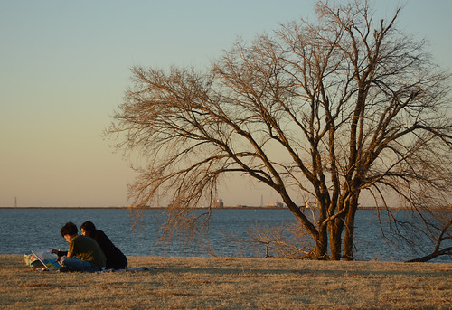 Art day by radargeek, valentinesday february 2022 okc lakehefner walking couple painting sunset tree