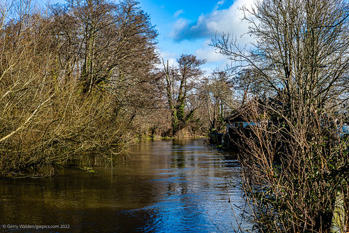 In Full Flood. by gwpics, The river Itchen in full flood at Mansbridge in Southamptonnaturalbeauty trees southampton landscape