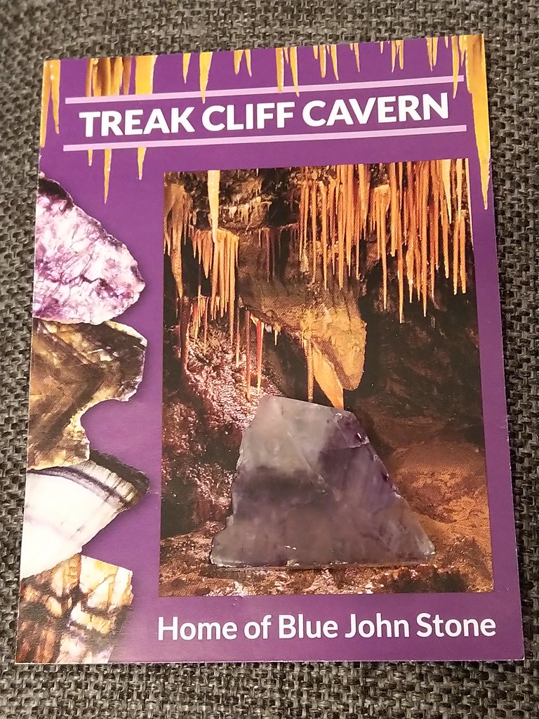 Polished Blue John stone, Treak Cliff Cavern, Castleton