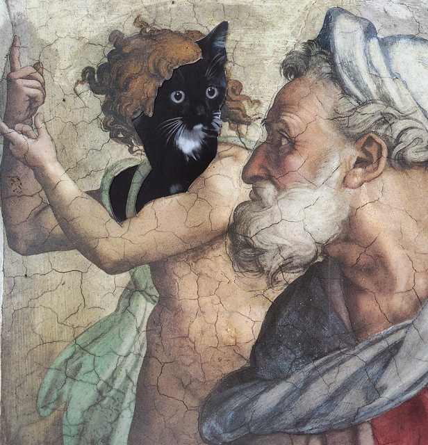 "The Prophet Ezekiel with a Kitten in The Sistine Chapel"
