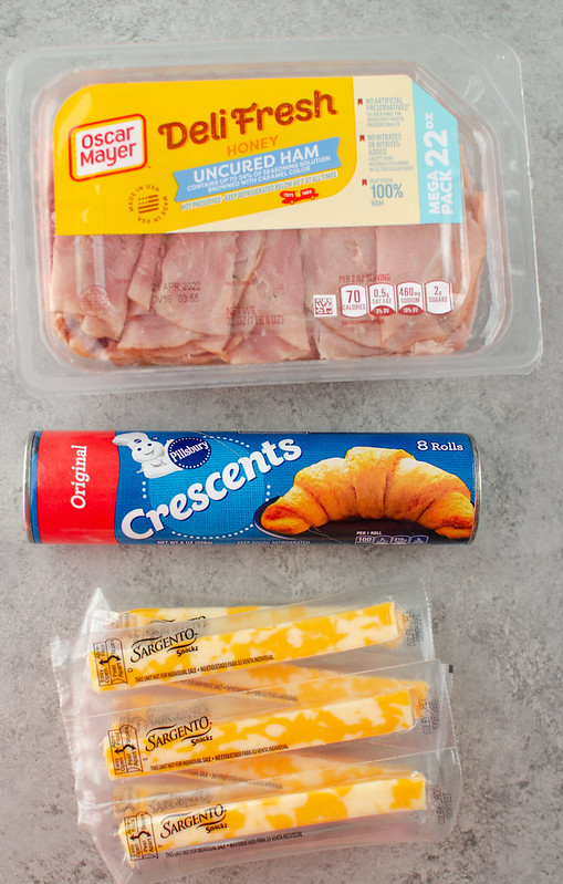 Ingredients for ham and cheese crescent rolls