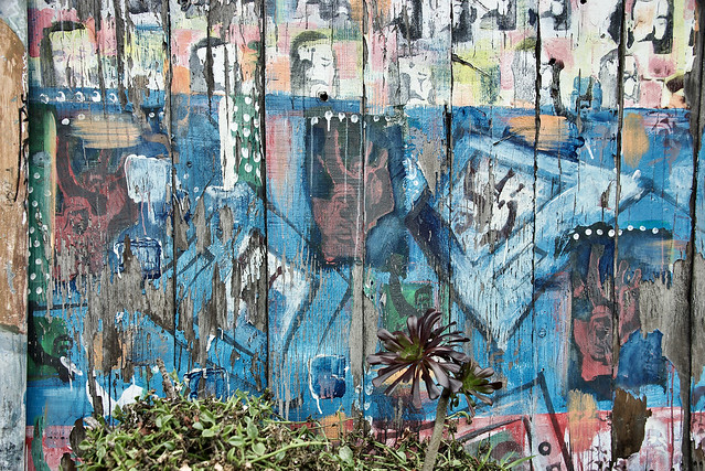 Weathered Mission District Fence Mural