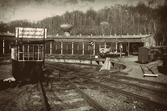 Bochum - Eisenbahnmuseum Dahlhausen Drehscheibe und Lokschuppen 02