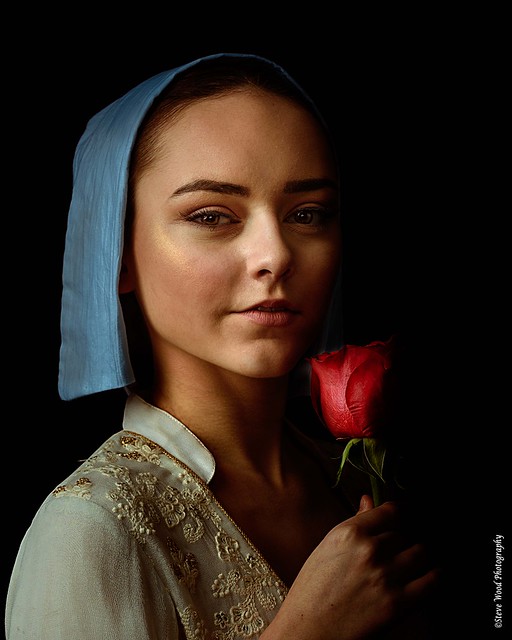 Girl with a red rose