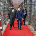 President Uhuru Kenyatta today met President Emmanuel Macron of France and held talks centred on strengthening bilateral ties between the two countries on the margins of the 6th African Union (AU) - European Union (EU) Summit in Brussels, Belgium.