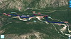 Photo 3D du secteur Lora-Funtanedda  avec la trace du sentier intégral et le tracé du tronçon aménagé et fignolé le Samedi 19/02/2022.