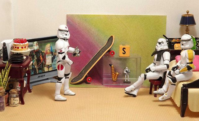 S is for Skateboard, Saxaphone and Stormtrooper on the Death Star