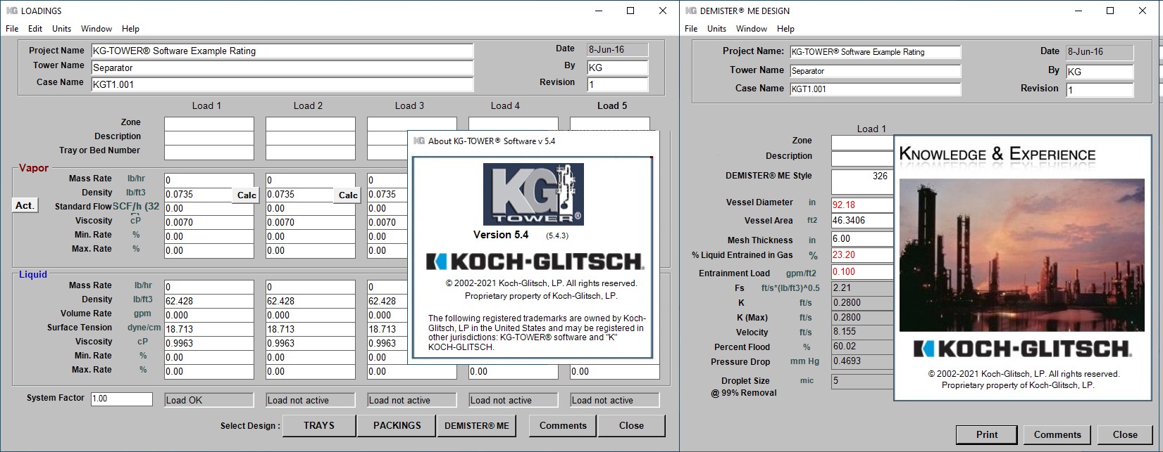 Working with Koch-Glitsch KG-TOWER v5.4.3 full