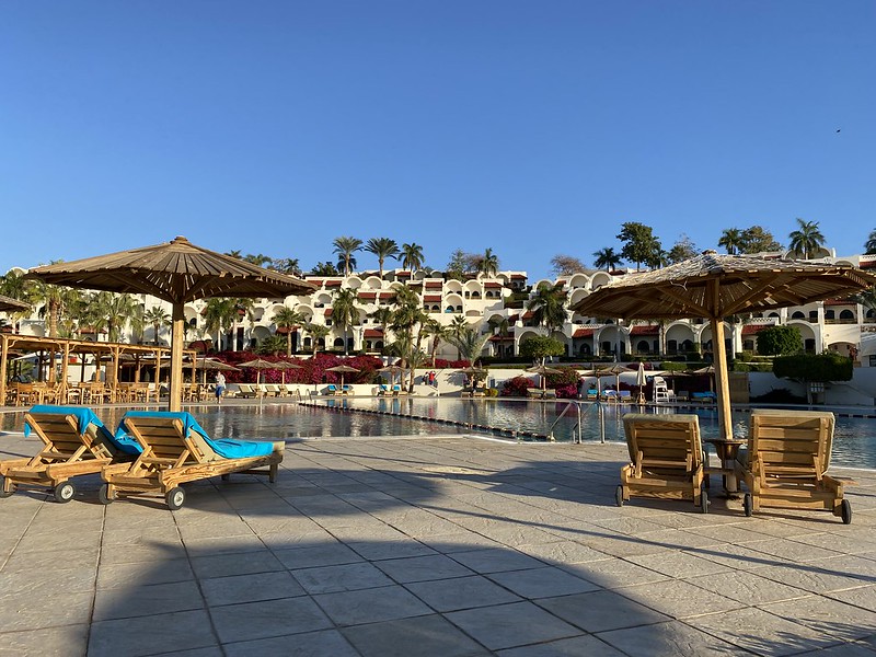 Египет - Шарм-эль-Шейх - Отель Movenpick Sharm El Sheikh - Лежаки у бассейна
