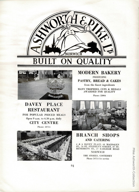 Ashworth & Pike, Bakers advert in the Norwich Festival Guide, 1951