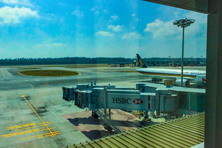 Am Flughafen Changi Airport in Singapur