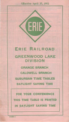 Erie Greenwood Lake Cover 1952
