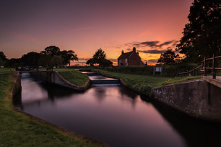 Papercourt Lock Sunset, River Wey - Surrey