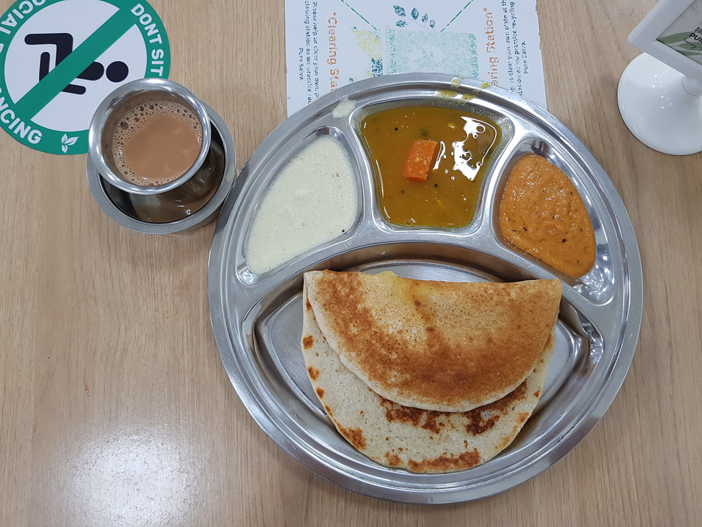 印度鬆餅 Plain Uthappam rm$4.50 & 印度香料奶茶 Masala Tea rm$4 @ Pure Saiva PJ New Town