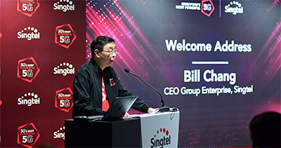 The Paragon platform significantly reduces the complexity and time needed to adopt 5G MEC and low latency applications and services – lowering the barriers to entry for enterprises, enabling faster deployment of use cases while removing considerable operational and cost overheads. Photo shows Bill Chang, Chief Executive Officer, Group Enterprise, Singtel. Credit: Singtel.