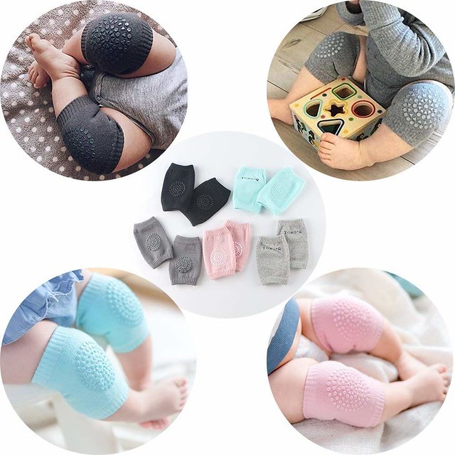 2 Pair Baby Knee pad Kids Safety Crawling Elbow Cushion Infant Toddlers Baby Leg Warmer Knee Support Protector Baby Kneecap (Multi Color) 1
