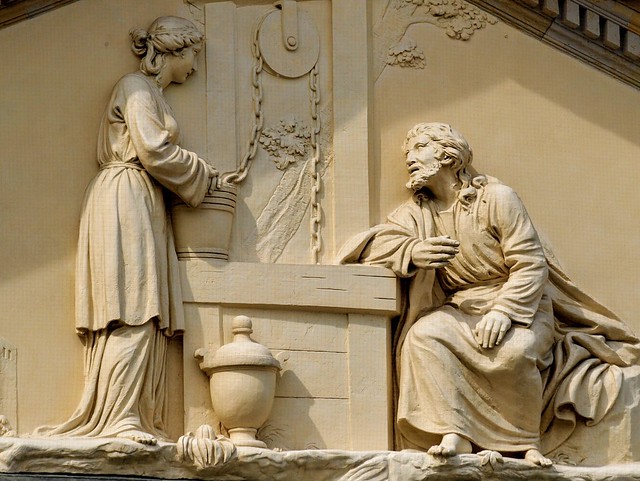 Französischer Dom - Jesus talking to the Samaritan woman at the well