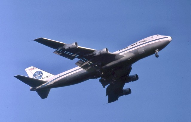 N658PA Pan Am Cargo Boeing 747-121F seen on 23 approach to London Heathrow