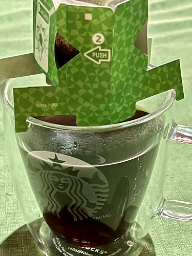 Pour-over origami Starbucks coffee