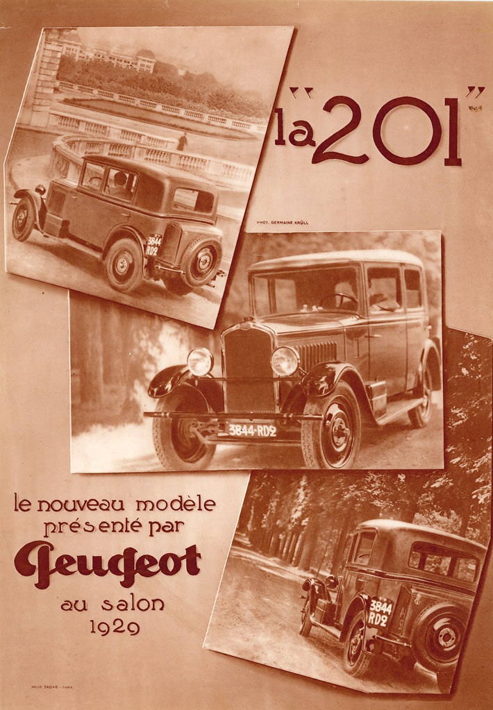 Publicité automobile Peugeot 201 en 1929