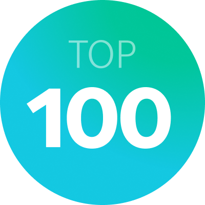 A circle with the text 'Top 100' displayed in the middle