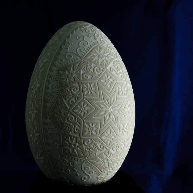 Etched Swan Egg (Pysanka) - 8132