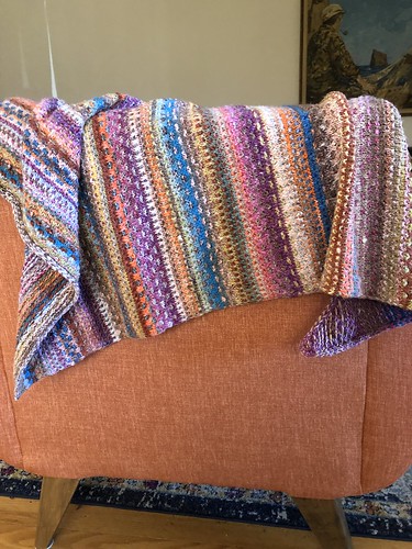 Beth has finished a couple of Nightshift shawls by Andrea Mowry. This one she knit using Noro Enka in 04 Kobe and 08 Kyoto!