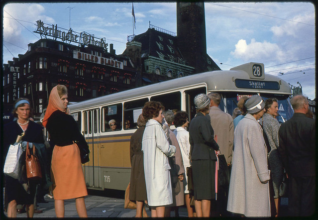 Copenhagen bus stop, August 1963