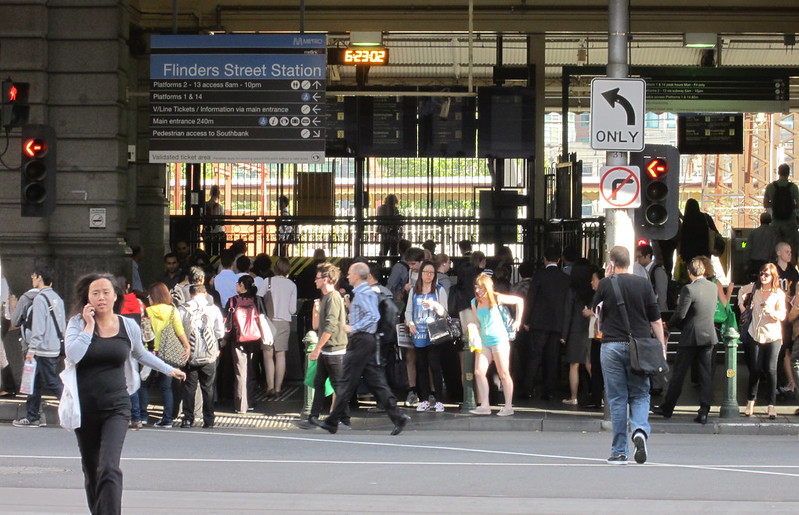 Flinders Street station, Elizabeth Street entrance (Feb 2012)