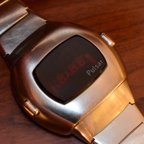 Vintage Pulsar Date-Command Digital Quartz Watch, Model 3100, Red LED Display, Stainless Steel Case & Bracelet, Made In USA, Circa 1975 | by France1978