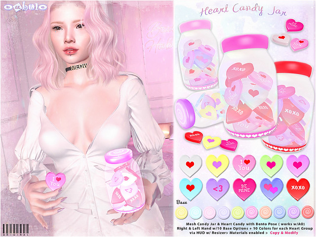[ bubble ] Hearts Candy Jar