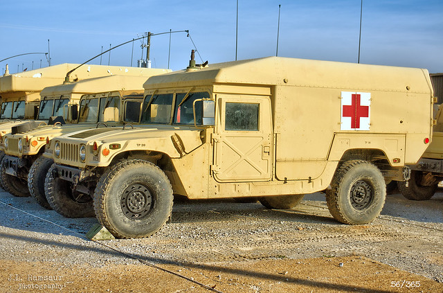 56/R365 - General Humvee Medical Ambulance (M997) - Fort Campbell Military Base