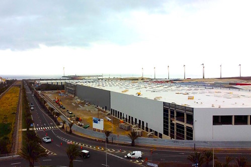 Obras del centro logístico de Aldi en la zona industrial de Arinaga