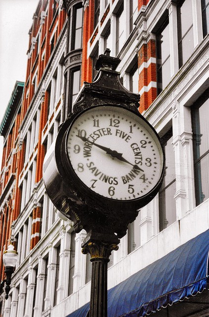 Worcester Five Cent Saving Bank - Massachusetts - Downtown Clock