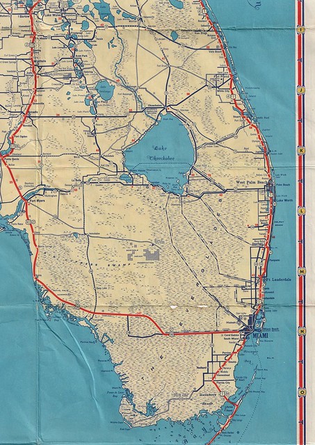 1933 Texaco Road Map of Florida and Cuba