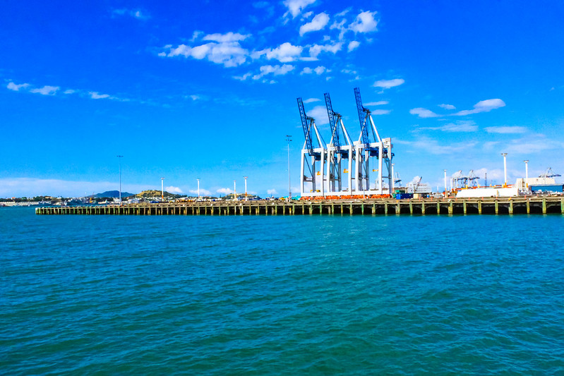 Bledisloe Wharf im Hafen von Auckland
