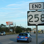 US258 End Sign Jacksonville, North Carolina