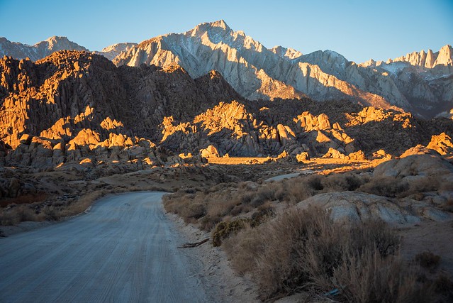 View of the High Sierras from Alabama Hills, California
