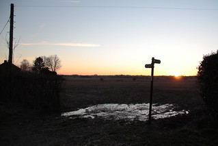 Sunset over fields towards Ashford