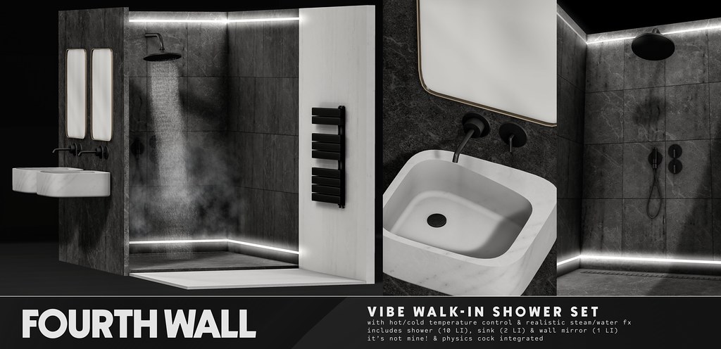 Fourth Wall / Vibe Walk-In Shower Set / LEVEL