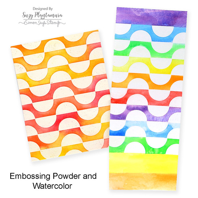embossing powder and watercolor