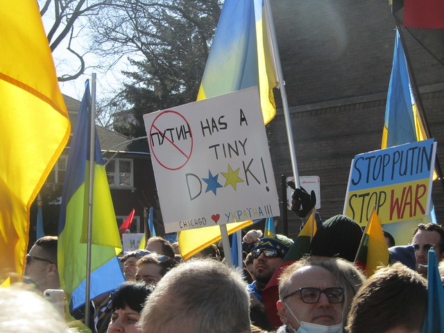"Путин has a tiny dick" sign