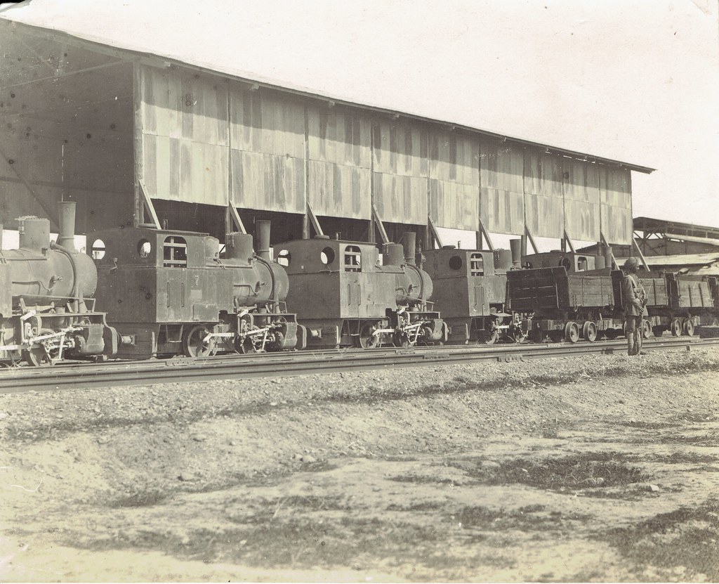 Iraq Railways - captured 0-4-0T Bagdadbahn steam locomotives in Baghdad in 1917
