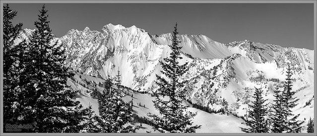 Mt. Superior Black & White Winter Panorama