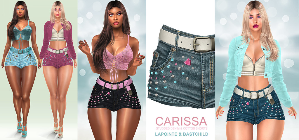 L&B@FAMESHED: MARCH Carissa Denim & Cotton Studded Shorts Collection