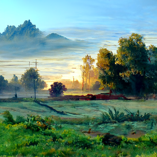 'a morning landscape' Disco Diffusion v5