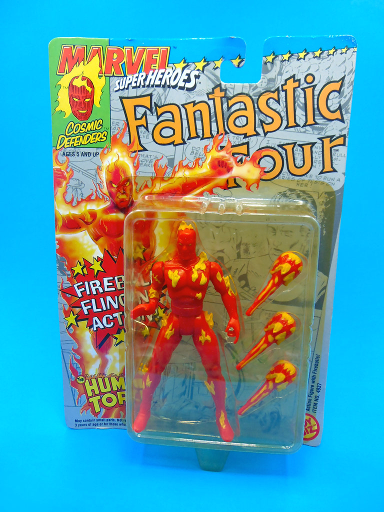 ToyBiz Marvel Super Heroes Action Figure Human Torch Fantastic Four 1992 