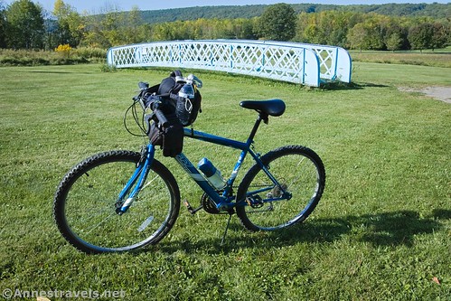My bike, ready to go.  I way over-packed for this expedition because I thought we might be going further than 6 miles RT.  Hemlock Lake, New York