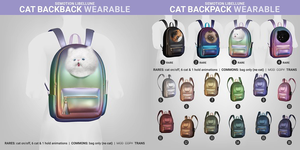 SEmotion Libelline Cat Back pack Wearable